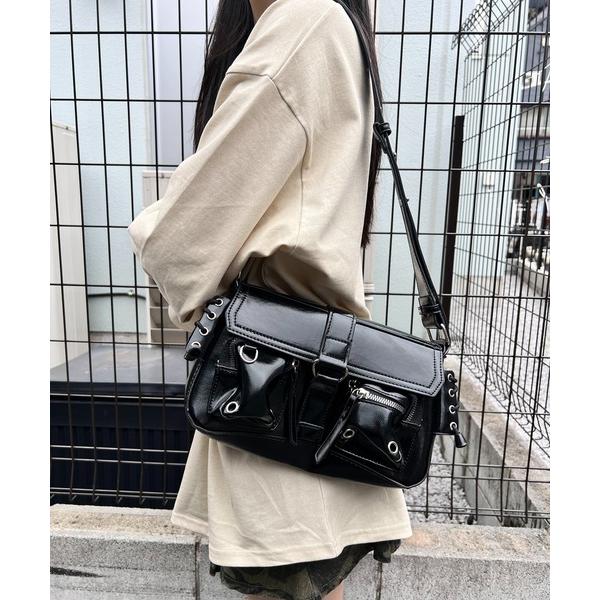 ショルダーバッグ バッグ ダブルポケットショルダーバッグ レディース メンズ