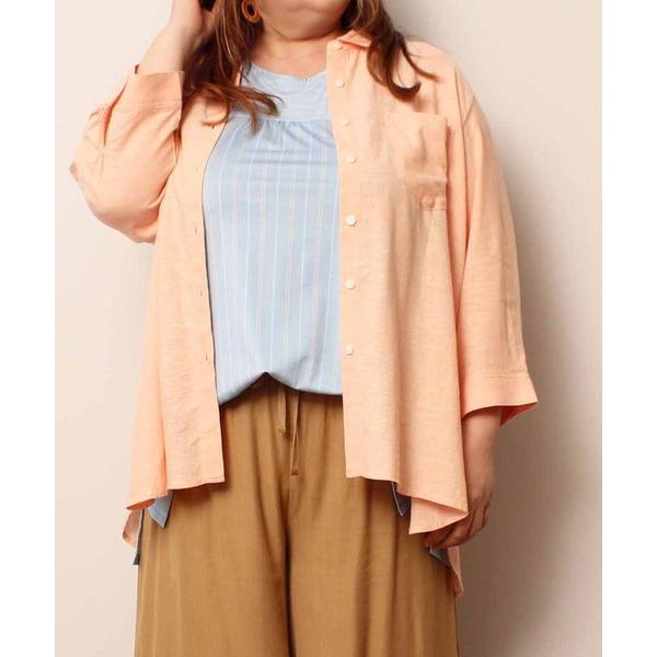 ブラウス シャツ 「L〜5L 大きいサイズ」レーヨン 麻 レギュラー シャツ レディース