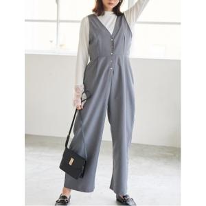 nest robe ネストローブ リネンタックサロペット 墨黒　オーバーオール nest Robe(ネストローブ) リネンタックサロペット01183-1114