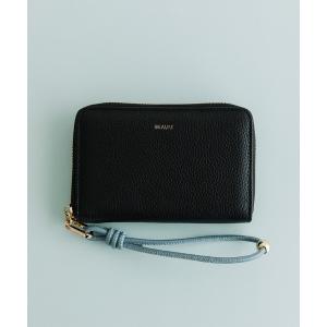 財布 BEAURE ヴュレ カウレザー ハンドストラップ付き バイカラー ラウンド ミニウォレット レディース メンズ