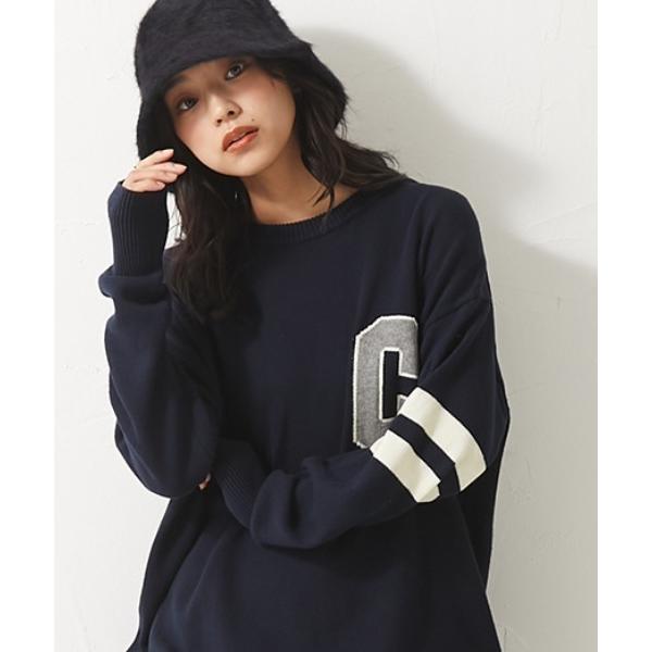 「CHIC STYLE」 長袖ニット 2 ネイビー レディース