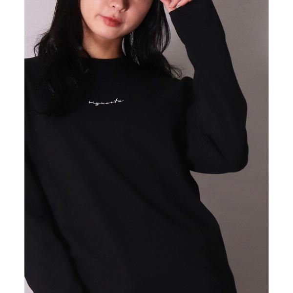 tシャツ (BE)「ユニセックス」ワンポイント 刺繍 長袖 Tシャツ「レギュラーシルエット」 メンズ...