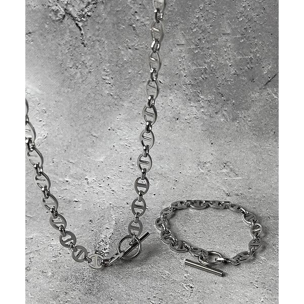 ネックレス SBG アンカーチェーンマンテルネックレス＆ブレスレット2点セット メンズ