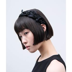 カチューシャ レディース リボンビーズカチューシャ / Ribbon beads headband -Hand made-｜zozo