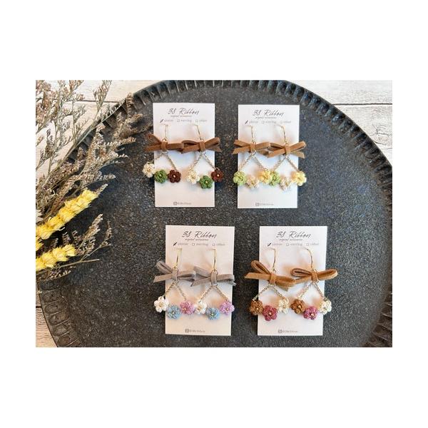 ピアス 「38ribbon」小花のプチブーケピアス(MA) レディース