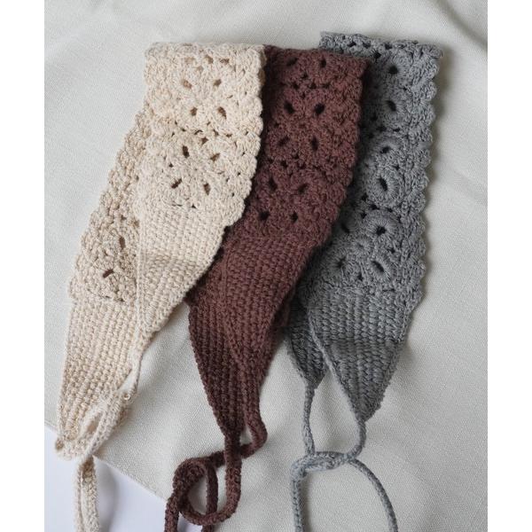 ヘアバンド レース 編み ニット ヘアバンド