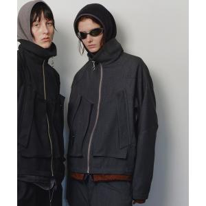 JieDa（ジエダ） ブルゾン アウター LEATHER COLLAR SWEAT ZIP JACKET