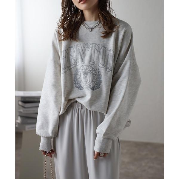 トレーナー スウェット 白抜きカレッジロゴ刺繍BIGスウェット レディース