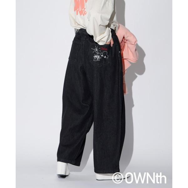 ジーンズ デニム デニムパンツ バック刺繍デニムバルーンパンツ レディース メンズ