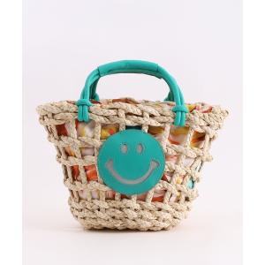 バッグ カゴバッグ レディース ＳＭＩＬＥＹ メイズ透かし編みカラーハンドルカゴバッグの商品画像