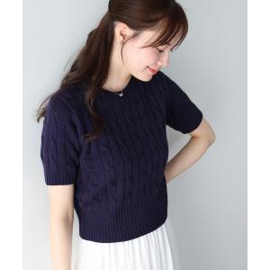 ニット セーター 半袖ケーブルニット レディース