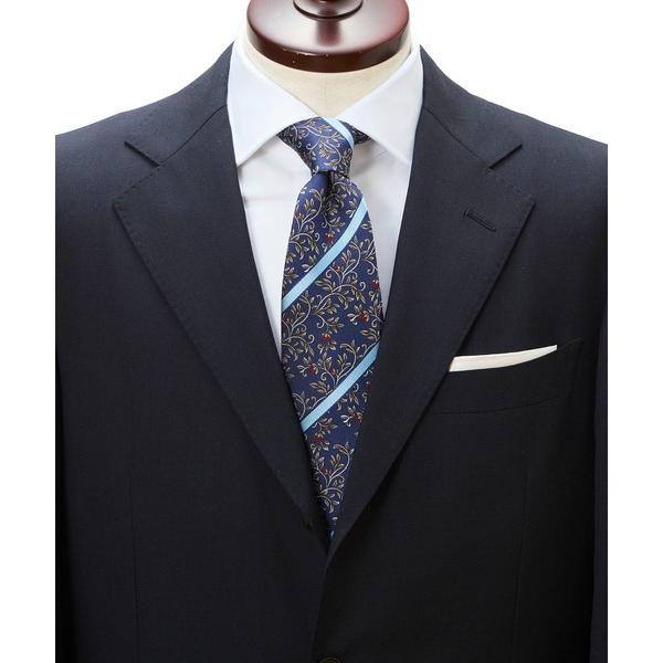 ネクタイ 「CRICKET」クリケット 英国調 花柄オン ストライプネクタイ 日本製