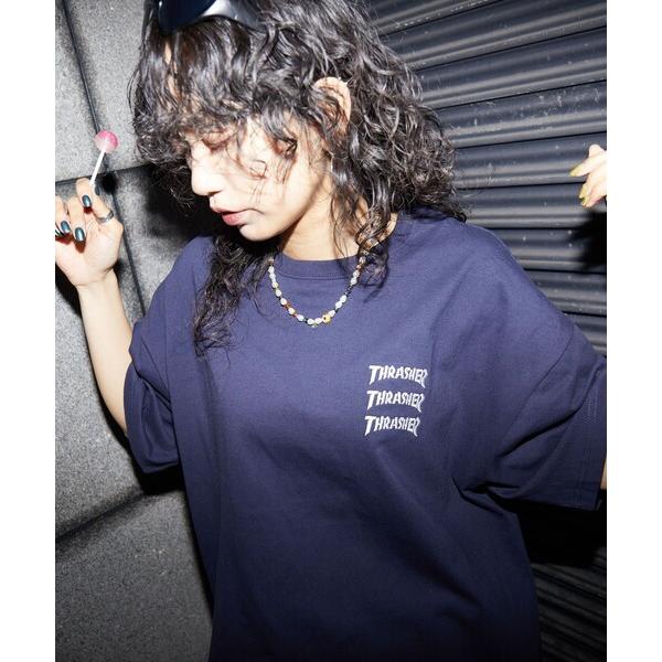 「THRASHER」 半袖Tシャツ LARGE ネイビー メンズ