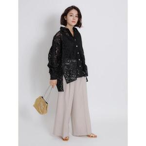 パンツ 2wayストレッチストライプワイドパンツ レディース