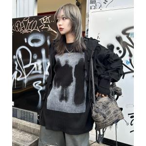 セーター ニット 「Never mind the XU」thermal knit / 「ネバーマインドザエックスユー」プリントサーマルニット メンズ