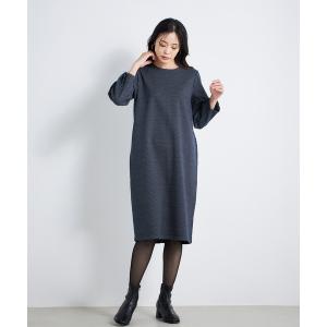 「A/C DESIGN BY ALPHA CUBIC」 長袖ワンピース L ネイビー WOMEN