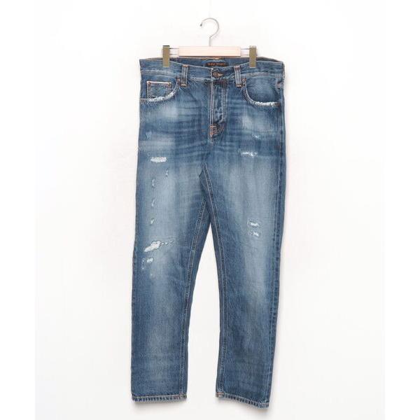 「Nudie Jeans」 ダメージ加工デニムパンツ 32inch インディゴブルー メンズ