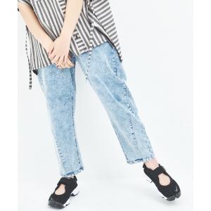 パンツ デニム ジーンズ レディース ブリーチストレッチデニムロングパンツ｜zozo