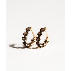 ハンモック・ダイヤモンドフープピアス【K10YG】 ハンモック・ダイヤモンドフープピアス【K10YG】