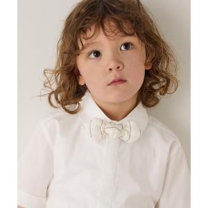 蝶ネクタイ リネン混ストライプ柄蝶ネクタイ（ボタン取り外しシャツ対応） キッズ 子供服 男の子｜ZOZOTOWN Yahoo!店