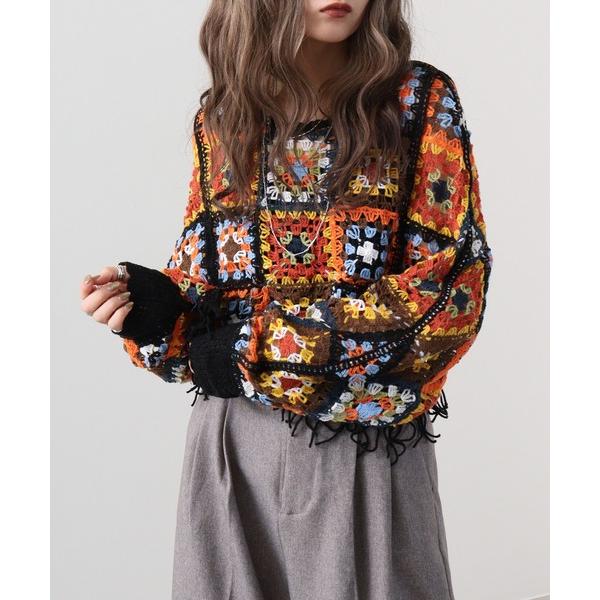 je crois soi かぎ針袖付きケープ レディース