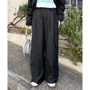 スラックス 「UNISEX」サイドベルト付きルーズシルエットスラックス メンズ レディース