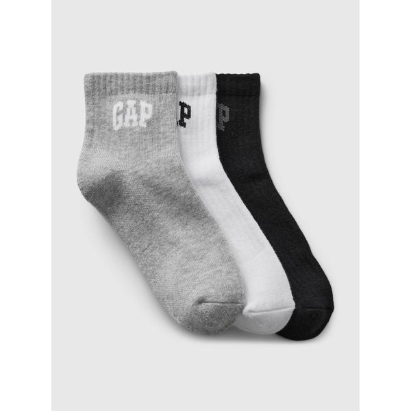 靴下 Gapロゴ ショートクルーソックス 3足セット (キッズ) キッズ 子供 男の子