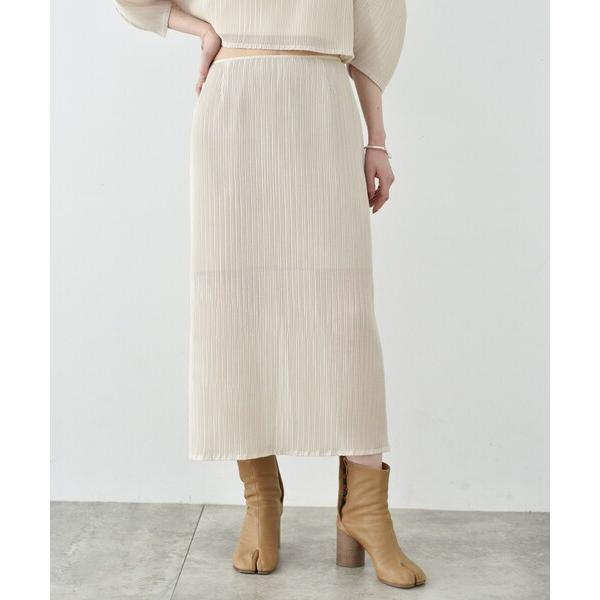 スカート sheer pleats skirt