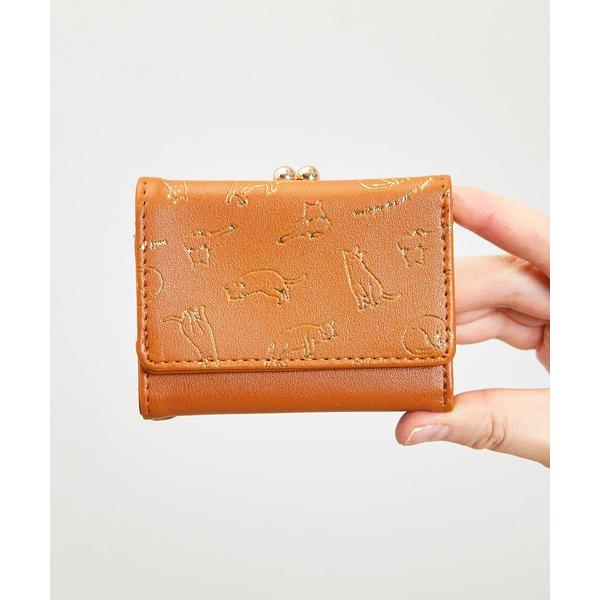 財布 SUNNY SIDE:ねこねこ　三つ折りがま口ミニ財布 レディース メンズ