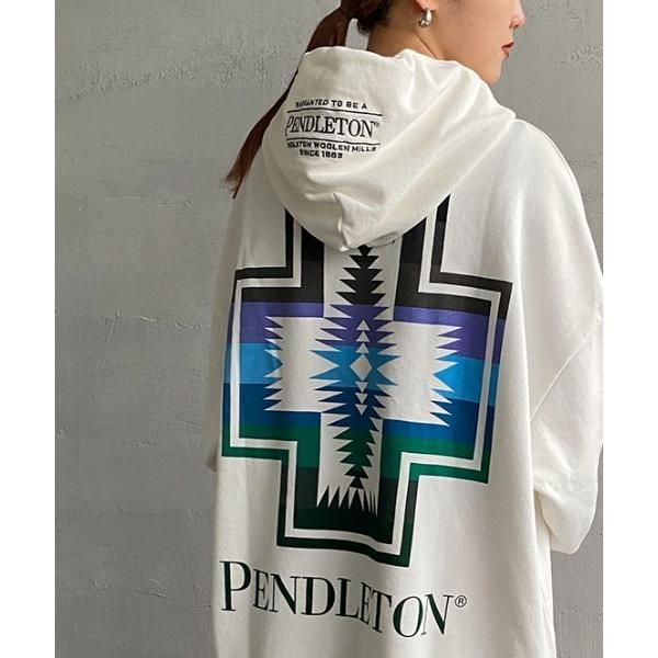 「PENDLETON」 プルオーバーパーカー X-LARGE オフホワイト レディース