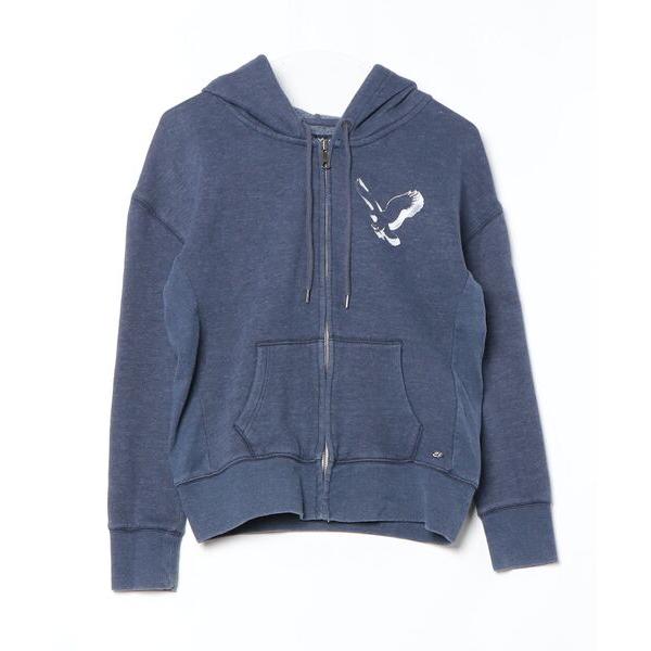 「American Eagle」 ジップアップパーカー S ネイビー レディース