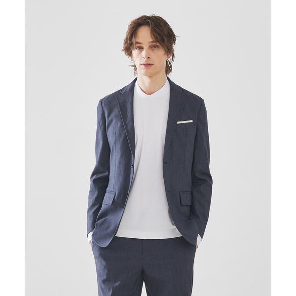 ジャケット テーラードジャケット 「セットアップ対応」裏起毛ヘリンボーンストレッチ ジャケット メン...