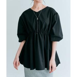 ブラウス シャツ 前後2way ドロスト ペプラム ブラウス レディース