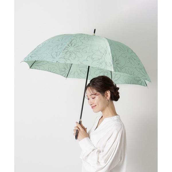 傘 長傘 雨傘 耐風 ラインフラワー レディース