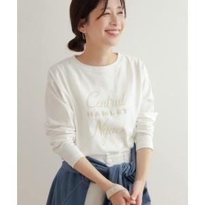 tシャツ Tシャツ レディース ロゴプリントロングTシャツ