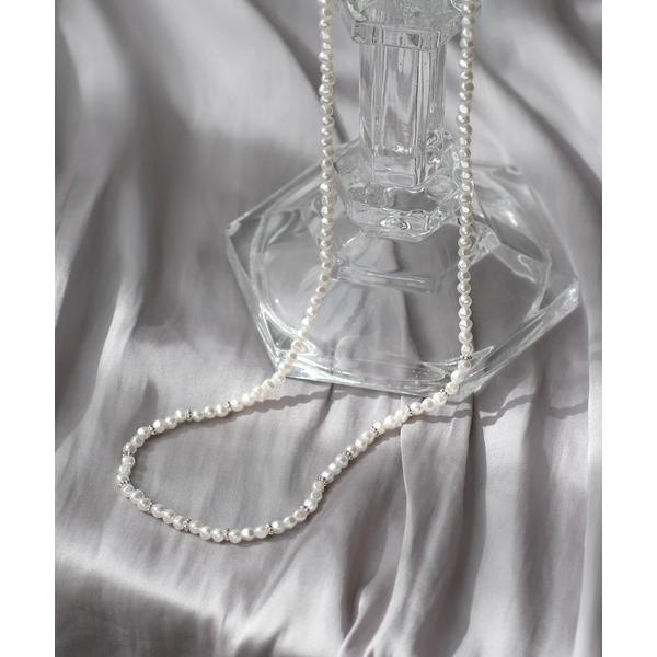 ネックレス メタルポイントパールネックレス レディース