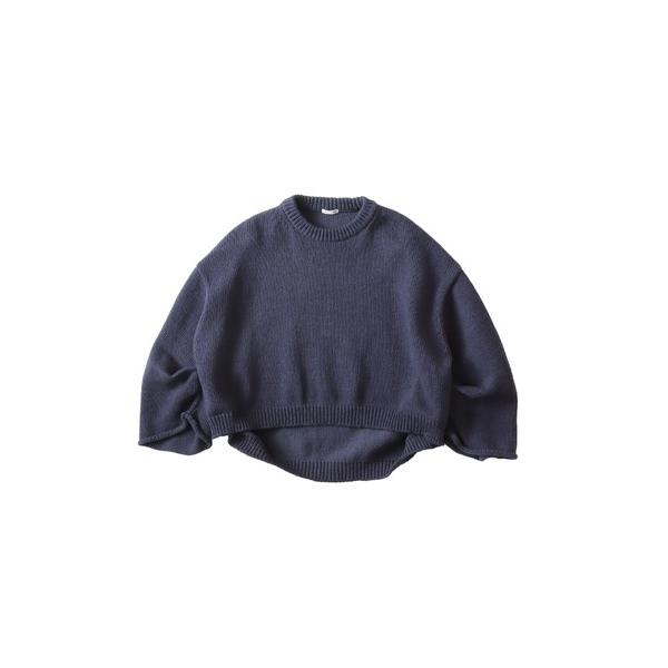 ニット セーター KAPOK cropped hem tuck sleeve pull(クロップド丈...