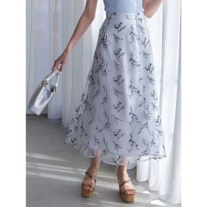 スカート チュール刺繍ブーケ柄フレアスカート 「WEB限定サイズあり」の商品画像