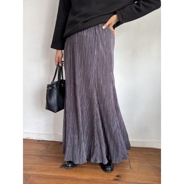 スカート シャーリングロングスカート
