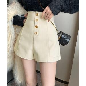 パンツ Nia(ニア)/フロントボタン ハイウエストショートパンツ