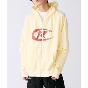 Revo. パーカー Y2K グランジ ロゴジャガード シャギーニット ダブル