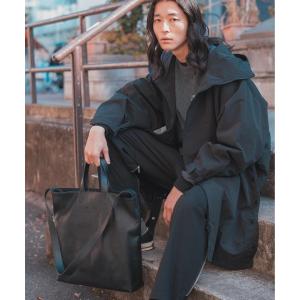 メンズ トートバッグ バッグ 「ADAMPATEK/アダムパテック」shrink leather big tote bag/レザービッグトートバッグ｜zozo