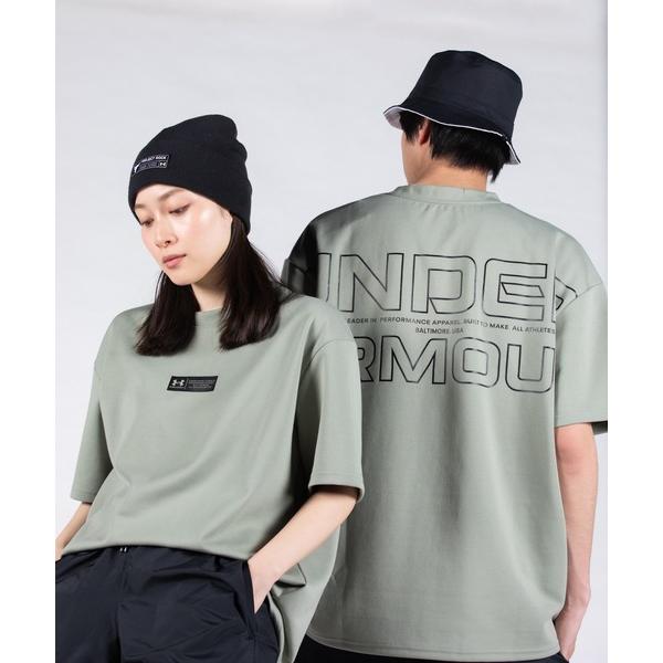 tシャツ Tシャツ メンズ UAオーバーサイズ バック グラフィック ショートスリーブTシャツ（トレ...