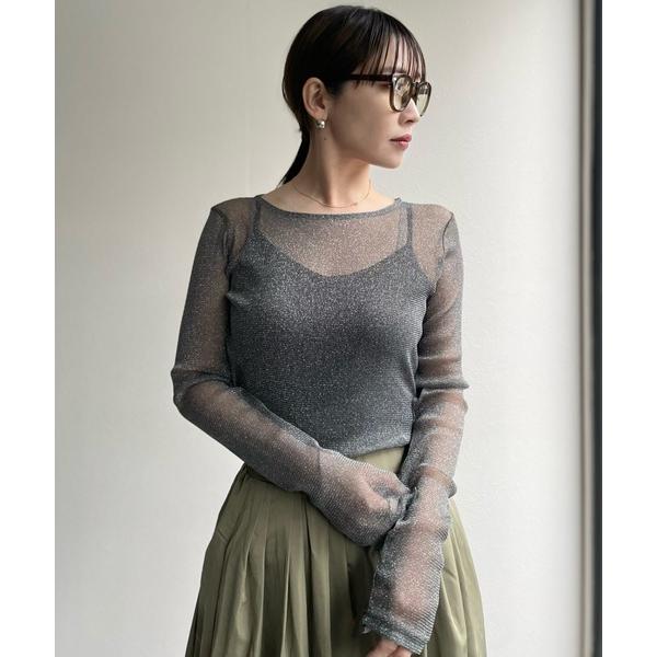 tシャツ ラメチュールインナートップス レディース