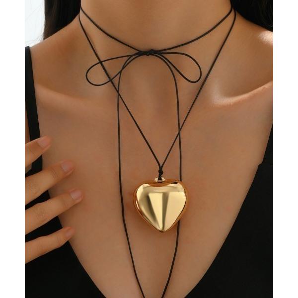 ネックレス メタリックハートチョーカー レディース