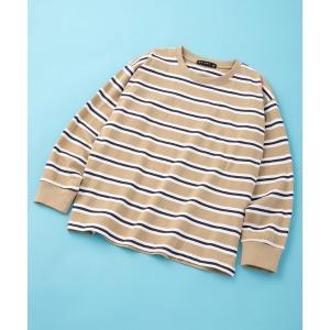 キッズ tシャツ Tシャツ SHISKY / シスキー マルチボーダー オーバーサイズ  長袖 ロンT キッズ｜zozo