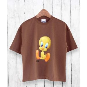 tシャツ Tシャツ キッズ LOONEY TUNES トゥイーティービッグシルエットプリント5分袖Tシャツ｜ZOZOTOWN Yahoo!店