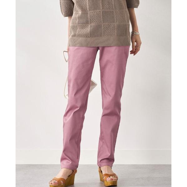 パンツ ヒンヤリ×サラリ綿サテンカラーパンツ股下６４ｃｍ レディース