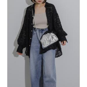 シャツ ブラウス フリンジジャガードルーズシャツ レディース