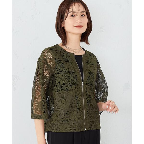 ブルゾン アウター ラッセルノーカラーブルゾン レディース